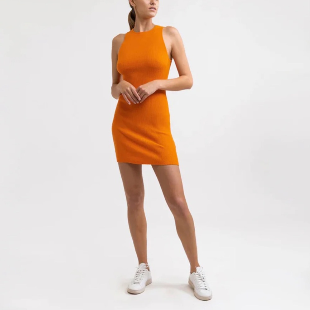 Rhythm Clothing Aries Knit Mini Dress Orange